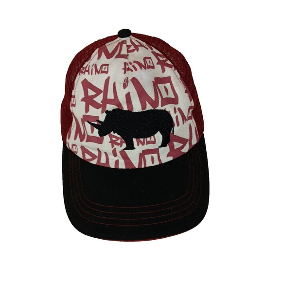 Captive 8 Promotions Other - Denver Zoo Rhino Cap Mesh Back Red & Black Baseball Sports Hook & Loop Hat